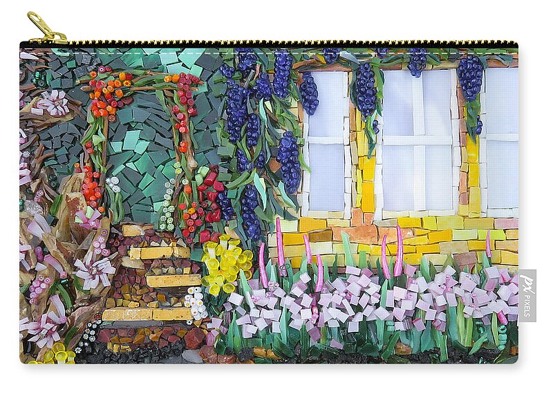 Mosaic Zip Pouch featuring the photograph Welcome in my garden by Adriana Zoon