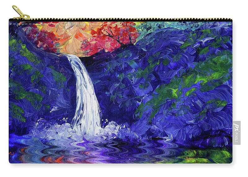Rainbow Zip Pouch featuring the painting Welcome Respite at the End of the Day by Laura Iverson