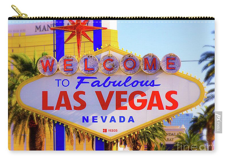  Zip Pouch featuring the photograph Welcome to Fabulous Las Vegas by Rodney Lee Williams