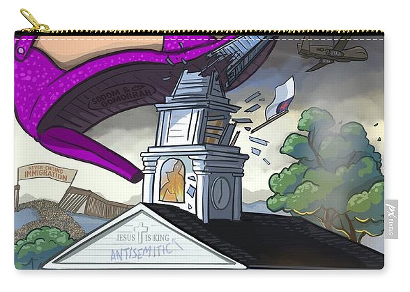 Wwii Zip Pouch featuring the digital art We're fighting to prevent this 2021 by Emerson Design