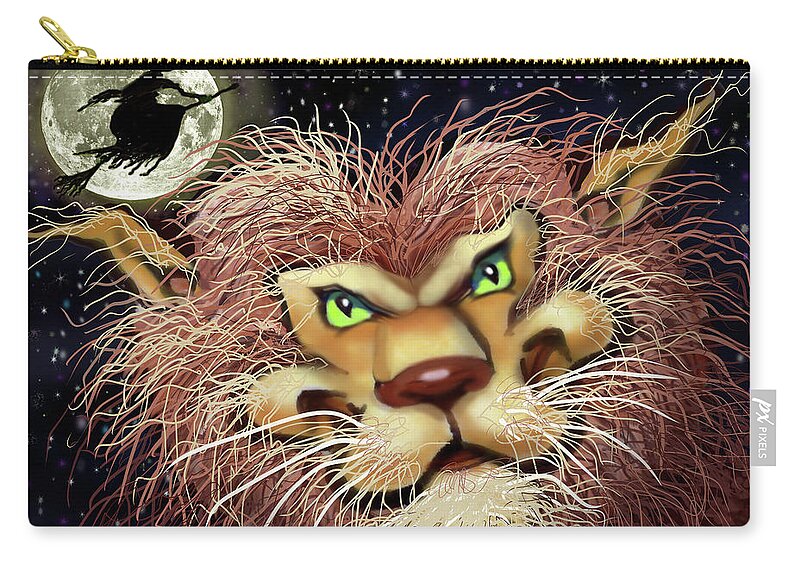 Werewolf Zip Pouch featuring the digital art Werewolf by Kevin Middleton