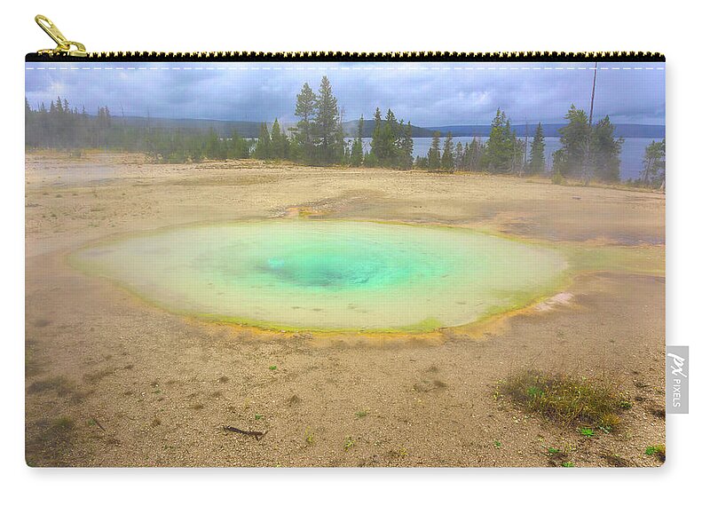 West Thumb Geyser Basin Zip Pouch featuring the photograph West Thumb Geyser Basin 1220 2a by Cathy Anderson