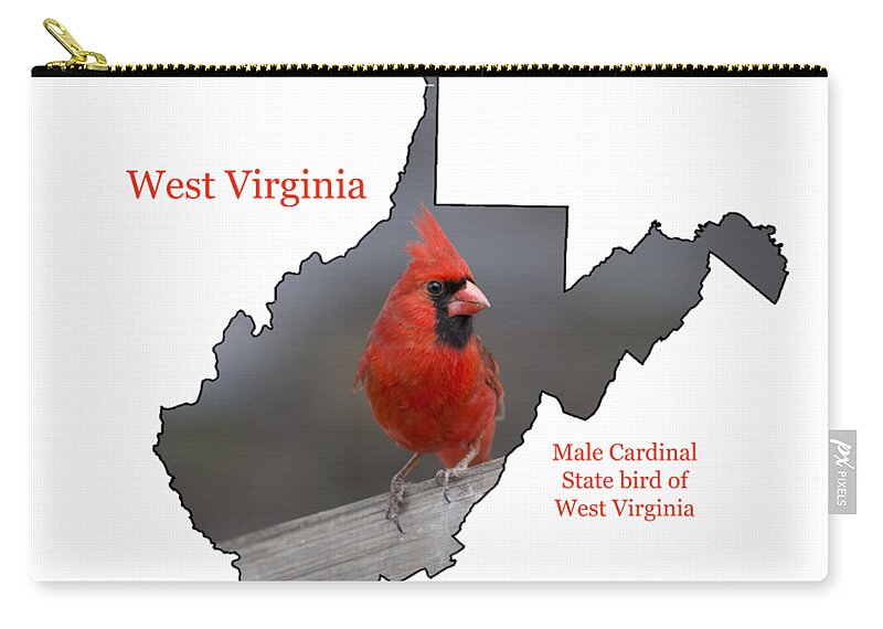 Cardinal Zip Pouch featuring the photograph West Virginia themed accessories by Daniel Friend