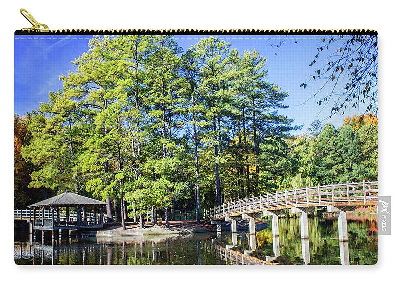 Color Zip Pouch featuring the photograph Westhampton Lake by Alan Hausenflock
