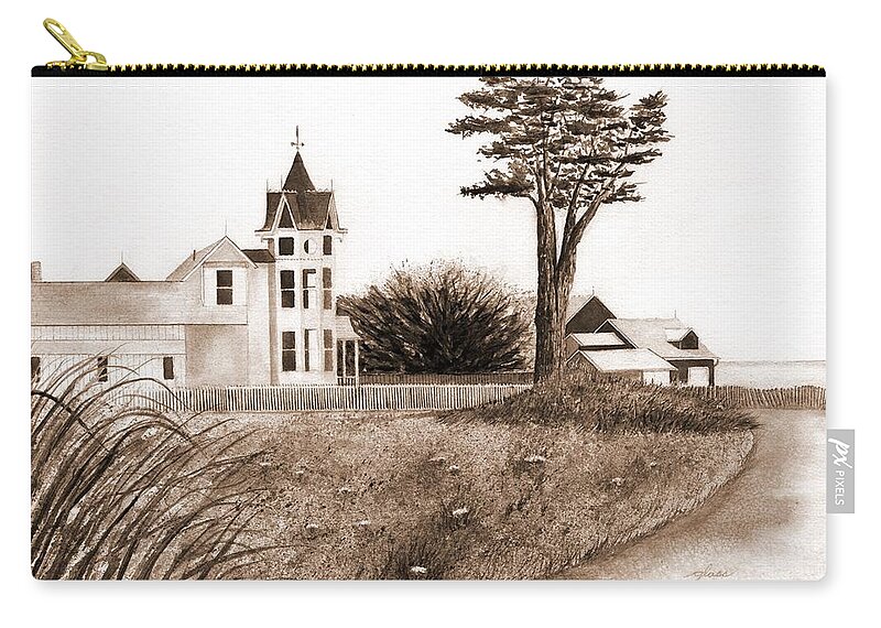 Westport Ca. Structural Zip Pouch featuring the painting Westport, Ca. by John Glass