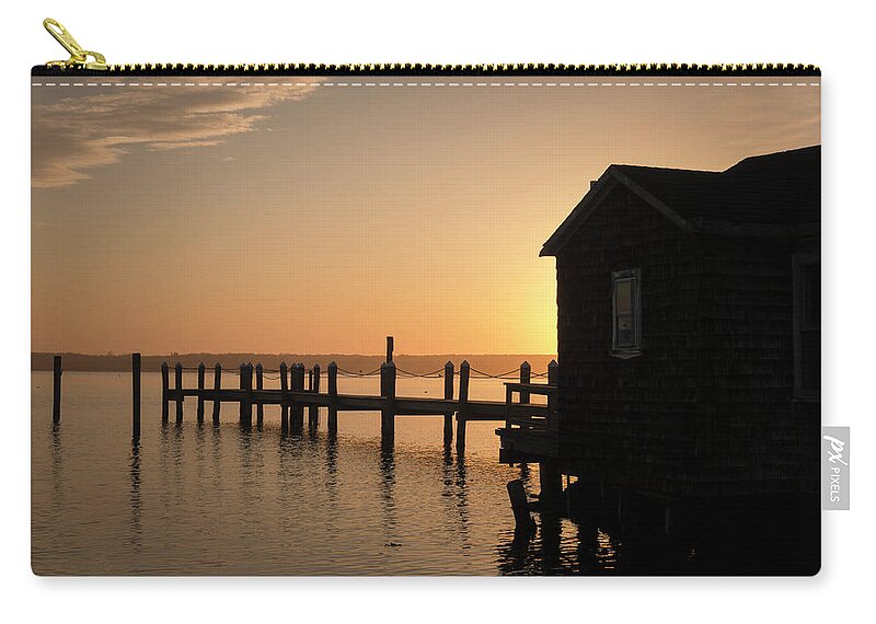 Boat Zip Pouch featuring the photograph Westport Point MA Sunset II Color by David Gordon