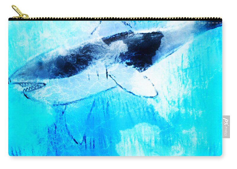 Whale Carry-all Pouch featuring the drawing Whale Art by Anna Adams