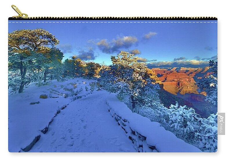Landscape Zip Pouch featuring the photograph What Waits Beyond by Kevyn Bashore