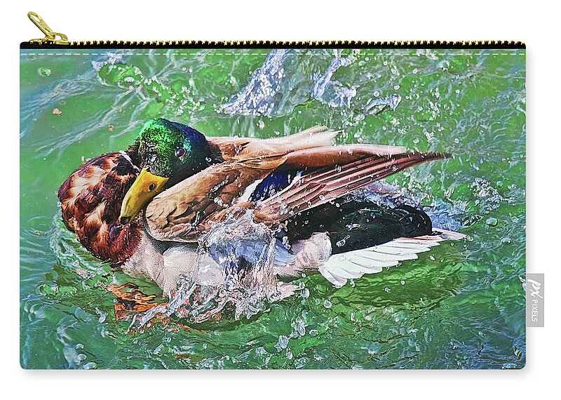 Duck Zip Pouch featuring the photograph What's wrong? by Tatiana Travelways