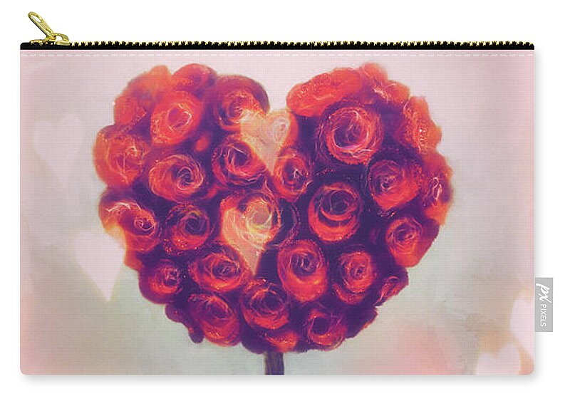 Heart Zip Pouch featuring the digital art When Love Is In The Air by Lois Bryan