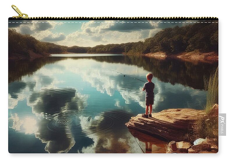 Boy Zip Pouch featuring the photograph When Rivers Meet by Bill and Linda Tiepelman