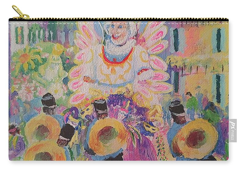Mardi Gras Carry-all Pouch featuring the painting When the Saints Go Marching In---Mardi Gras King Rex by ML McCormick