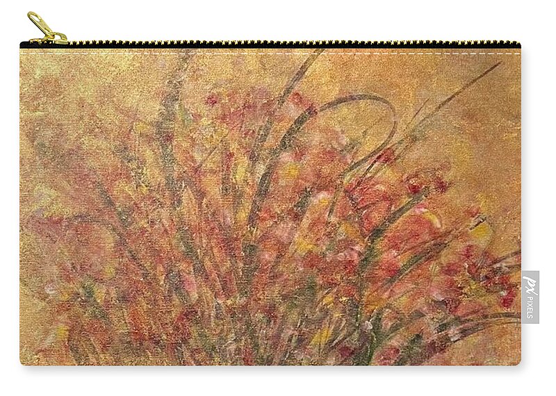Flowers Zip Pouch featuring the painting Where Have All the Flowers Gone by Alina Deica