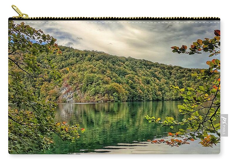 Plitvice Lakes Carry-all Pouch featuring the photograph Where Sky Meets The Water by Yvonne Jasinski