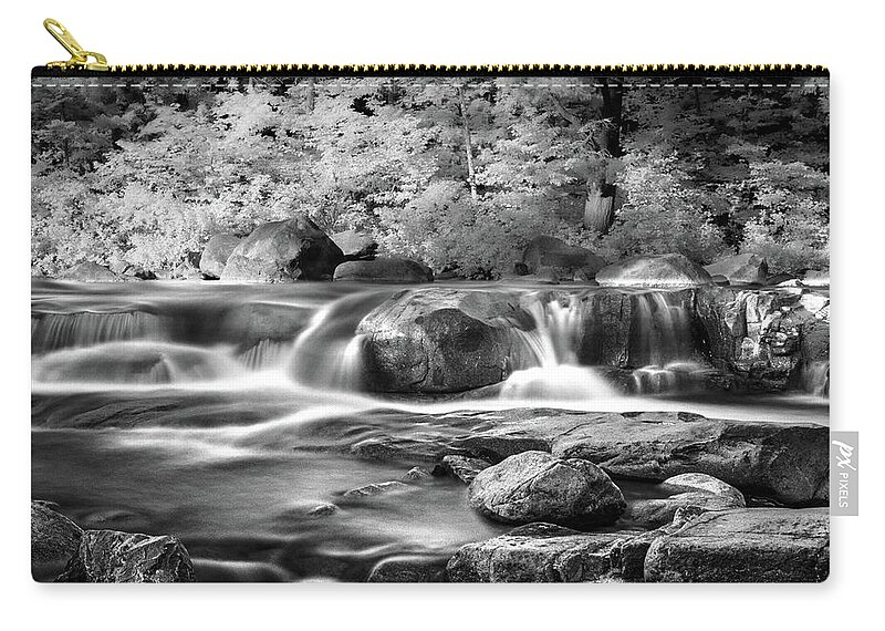Falls Zip Pouch featuring the photograph Whispering Falls by Vicky Edgerly