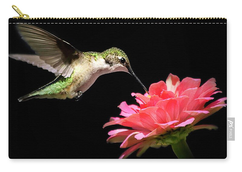 Hummingbirds Zip Pouch featuring the photograph Whispering Hummingbird Square by Christina Rollo