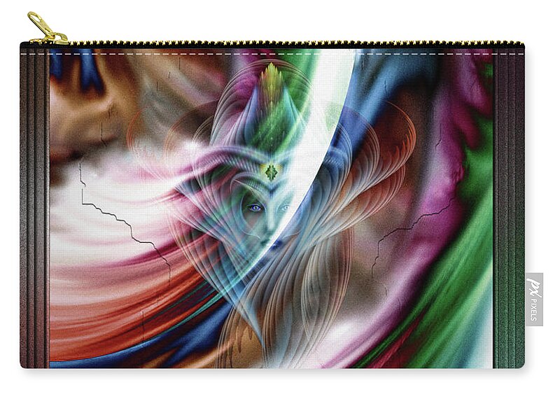 Dreams Carry-all Pouch featuring the digital art Whispers In A Dreams Of Beauty Abstract Portrait Art by Rolando Burbon