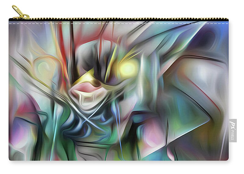 Abstract Zip Pouch featuring the digital art Whispers by Jeff Malderez