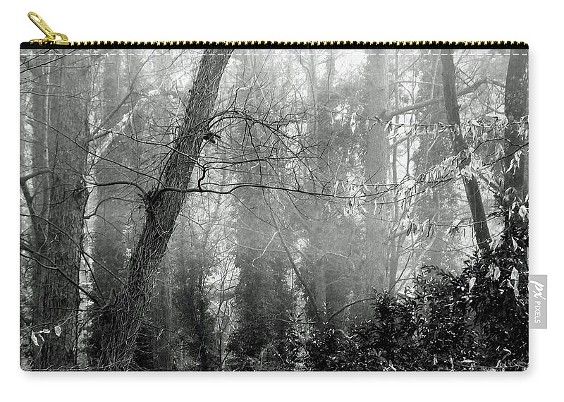Fog Zip Pouch featuring the photograph Whitby65 Floodplain Forest by Lizi Beard-Ward