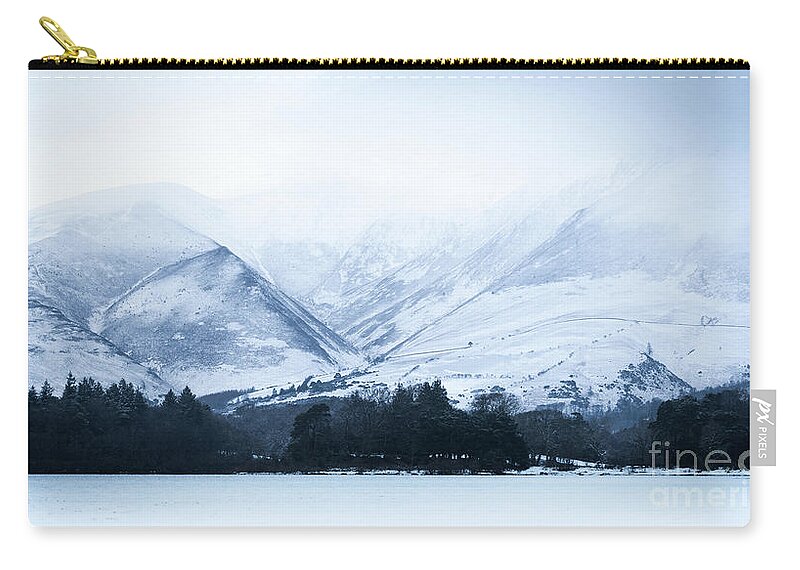 Lake District Zip Pouch featuring the photograph White Cold Mountains by Perry Rodriguez