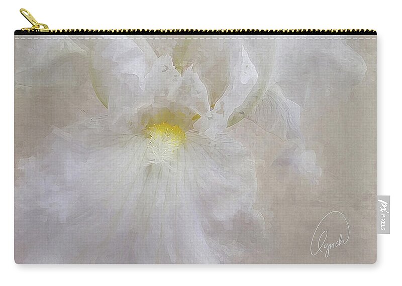 White Carry-all Pouch featuring the photograph White Iris IV by Karen Lynch