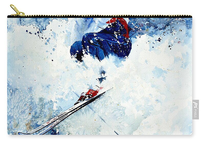 Sports Art Zip Pouch featuring the painting White Magic by Hanne Lore Koehler