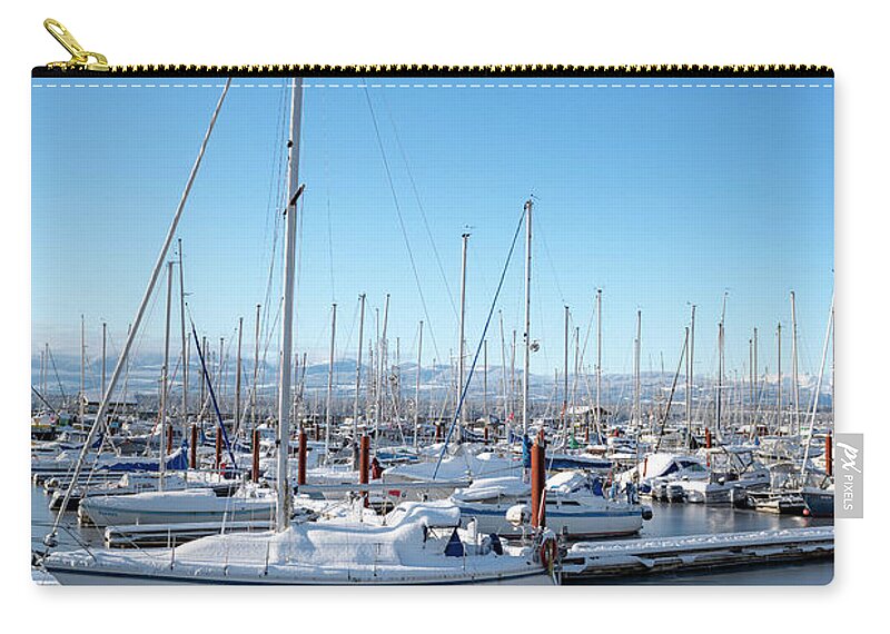 Marine Zip Pouch featuring the photograph White marina by Canadart -
