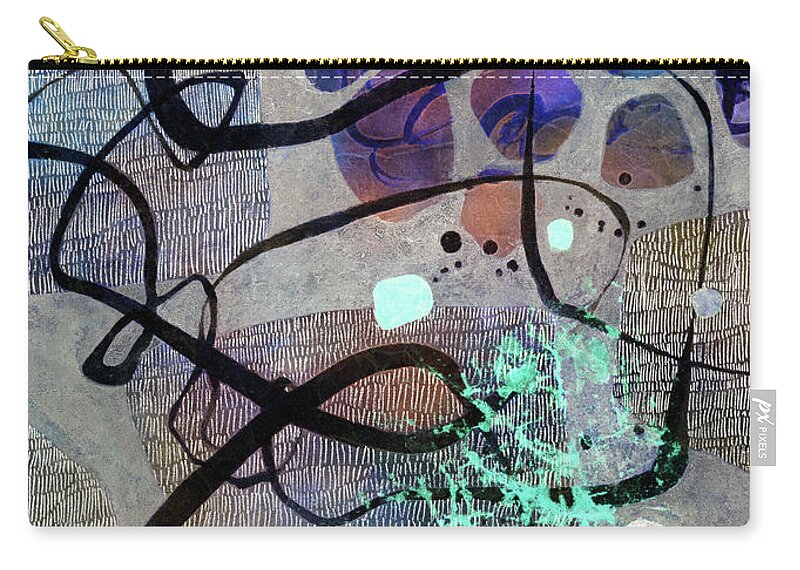 Abstract Zip Pouch featuring the painting White Passage 1 - Inversion by Hailey E Herrera