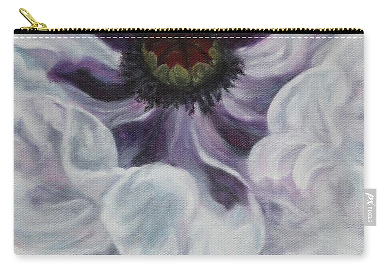 Art Zip Pouch featuring the painting White Poppy by Tammy Pool