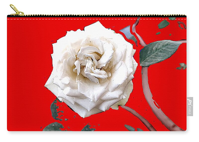 Wild Animals Zip Pouch featuring the photograph White Rose by Anand Swaroop Manchiraju