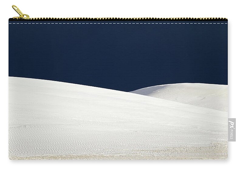 Landscapes Zip Pouch featuring the photograph White Sands Dark Sky by Mary Lee Dereske