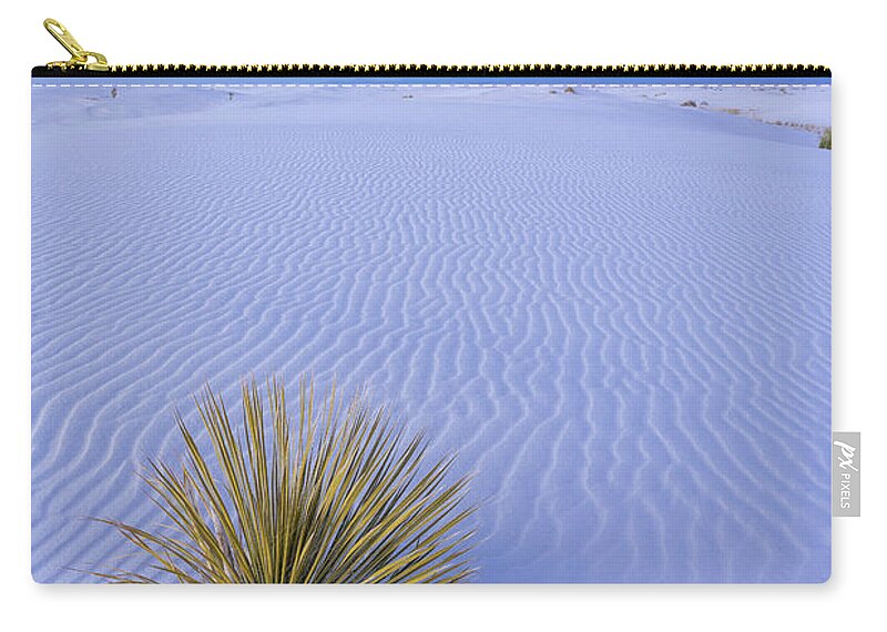 White Sands National Park Carry-all Pouch featuring the photograph White Sands Yucca at Dusk by Tina Horne