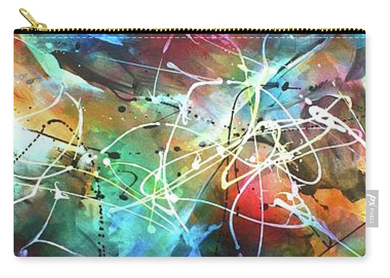 Abstract Carry-all Pouch featuring the painting White Treasure by Michael Lang
