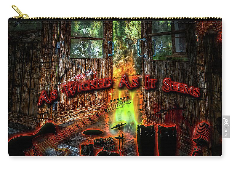Classic Rock Zip Pouch featuring the digital art Wicked As It Seems by Michael Damiani