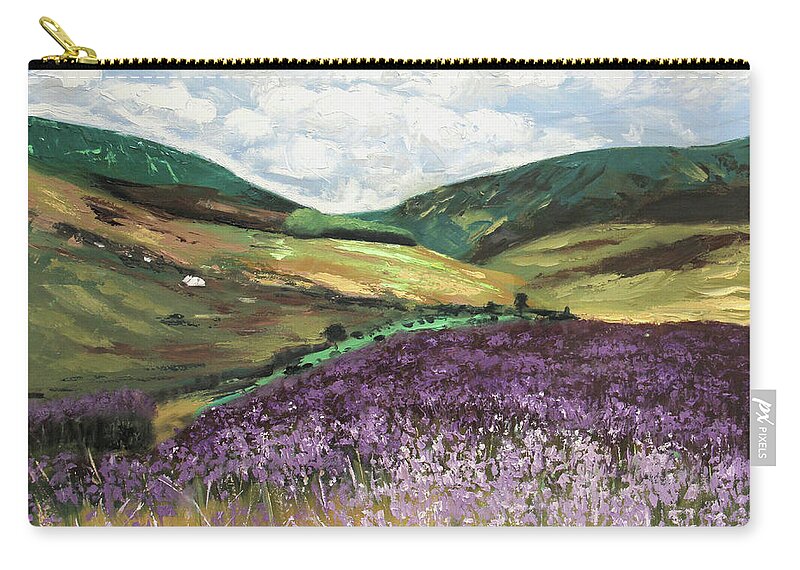 Wild Flowers Zip Pouch featuring the painting Wild Flowers Matthew 6 28-29 by Anthony Falbo