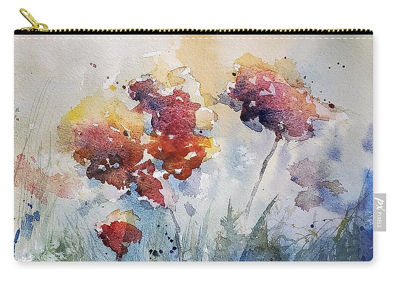 Floral Carry-all Pouch featuring the painting Wild Flowers by Sheila Romard
