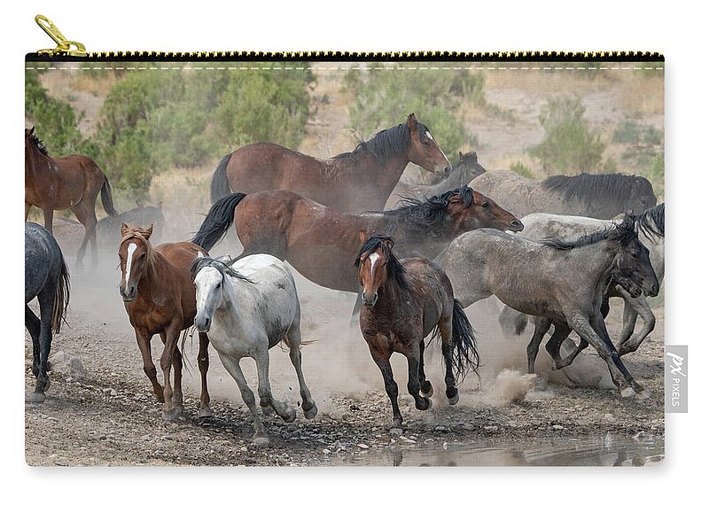 Wild Horses Carry-all Pouch featuring the photograph Wild Horses Utah by Wesley Aston