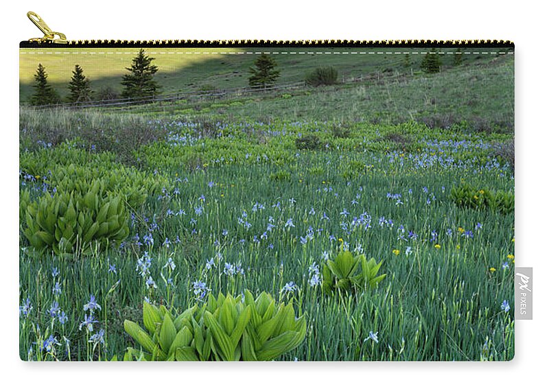San Juan Mountains Zip Pouch featuring the photograph Wild Iris View by Denise Bush
