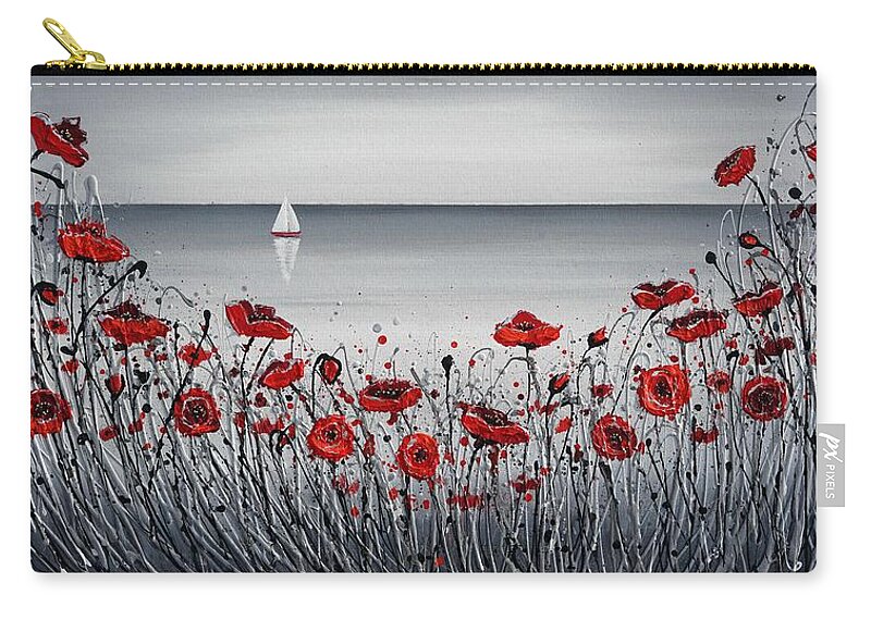 Redpoppies Carry-all Pouch featuring the painting Wild Wanderlust Days by Amanda Dagg
