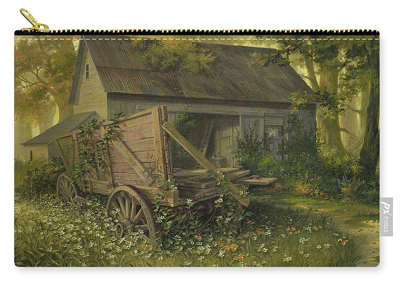 Michael Humphries Zip Pouch featuring the painting Wild Wild West by Michael Humphries