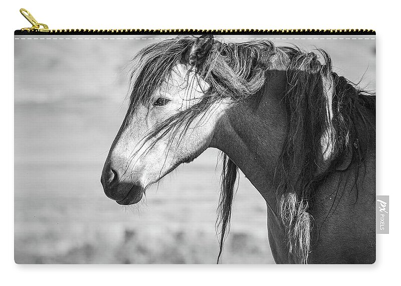 Wild Horse Zip Pouch featuring the photograph Wild Wind Knots by Mary Hone