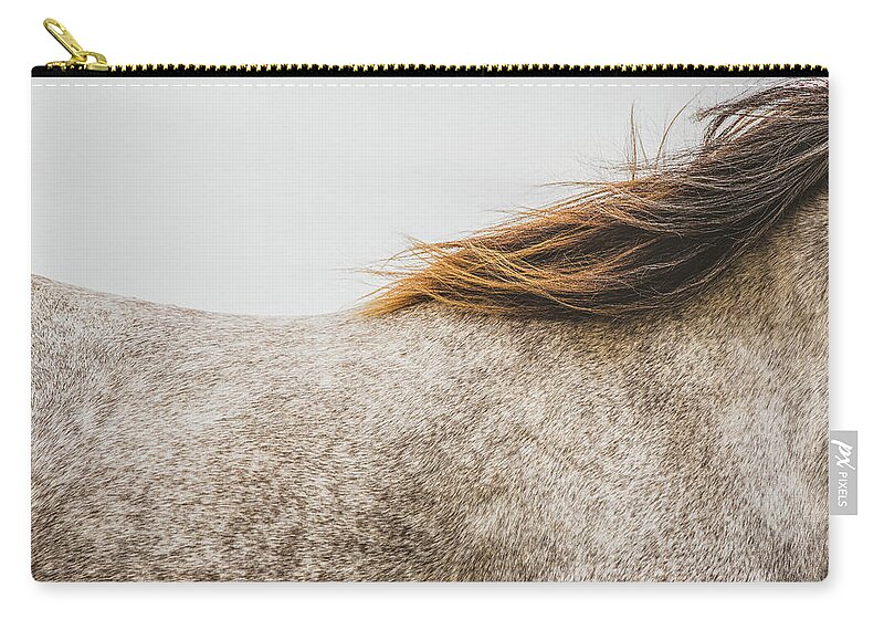 Photographs Zip Pouch featuring the photograph Wilder than the wind - Horse Art by Lisa Saint