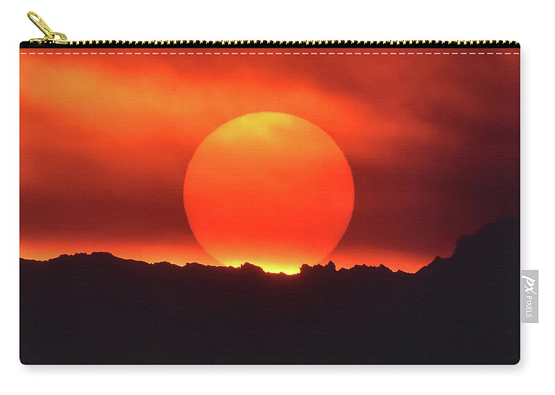 Sun Zip Pouch featuring the photograph Wildfire Sunset by Ben Foster