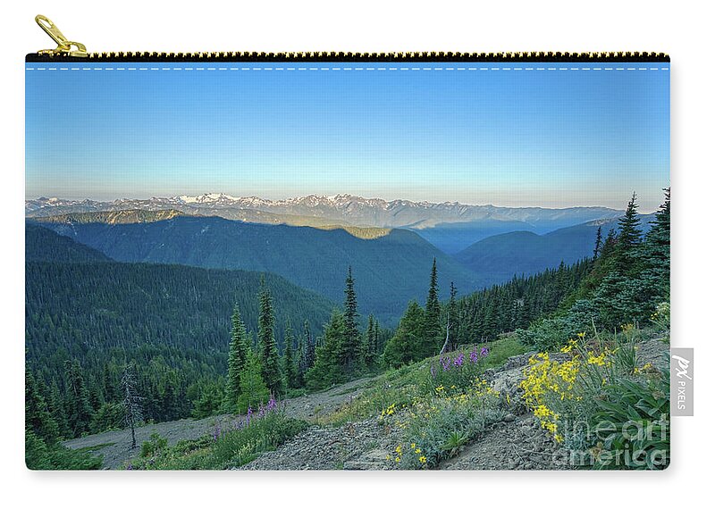 Mt. Olympus Zip Pouch featuring the photograph Wildflower Ridge by Brian Kamprath