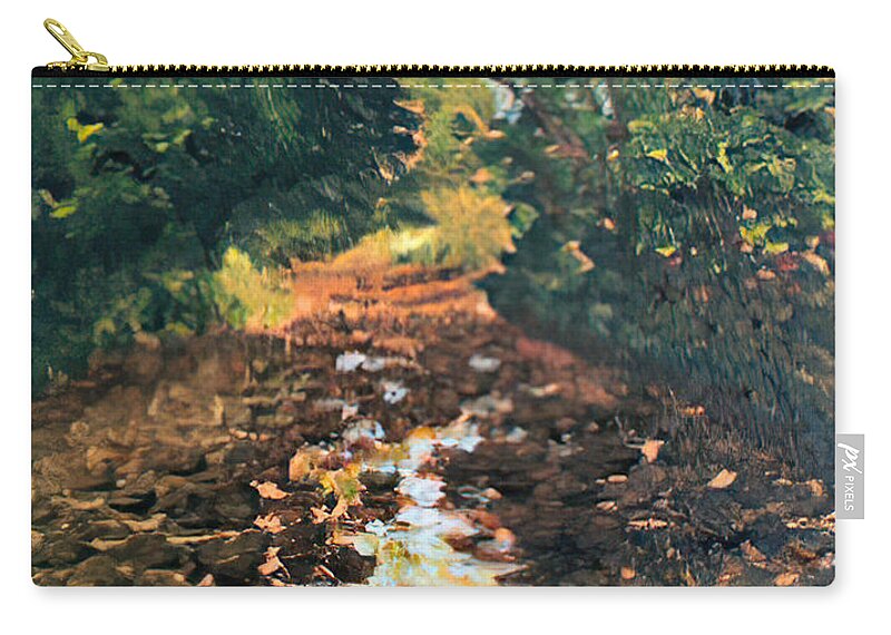 Plein Air Painting Zip Pouch featuring the painting Wildwood Creek by Ruben Carrillo