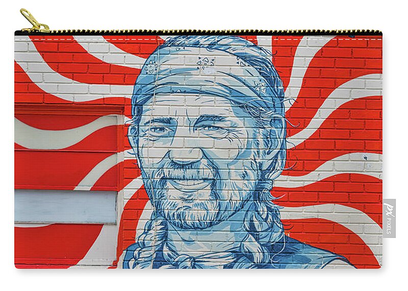 Willie For President Mural Zip Pouch featuring the photograph Willie For President Mural by Bee Creek Photography - Tod and Cynthia