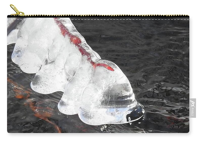 Ice Zip Pouch featuring the photograph Willow and Ice by Nicola Finch
