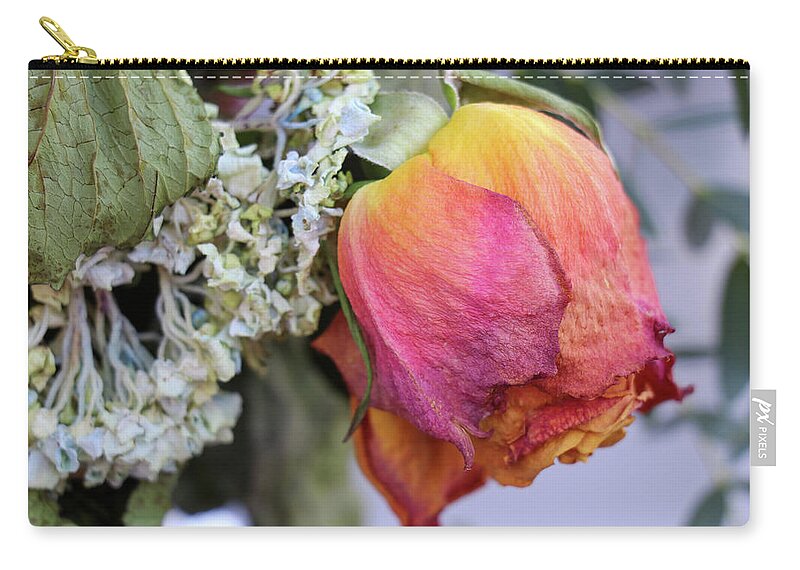 Bouquet Zip Pouch featuring the photograph Wilted Beauty by Mary Anne Delgado
