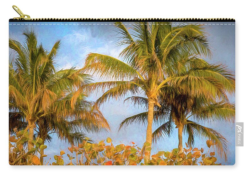 Landscape Zip Pouch featuring the photograph Wind and Sun Through The Palm Trees by Michael Smith