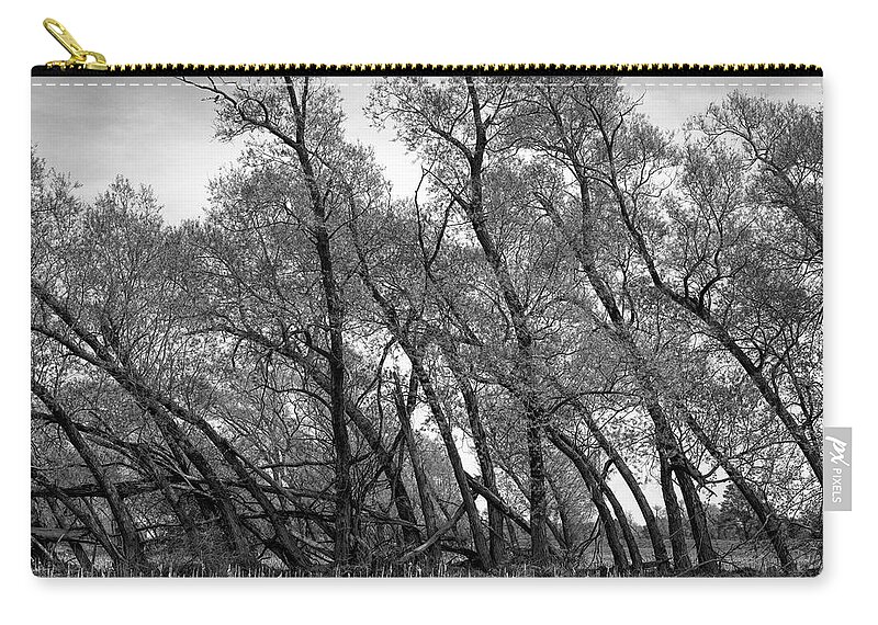  Zip Pouch featuring the photograph Wind Row - St Johns, Michigan USA by Edward Shotwell